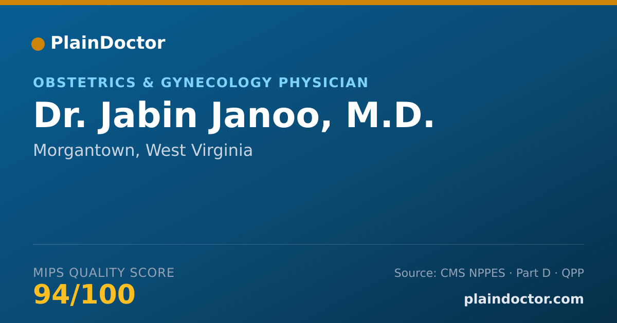 Shareable card for Jabin Janoo, M.D. - Obstetrics & Gynecology Physician, Morgantown, WV