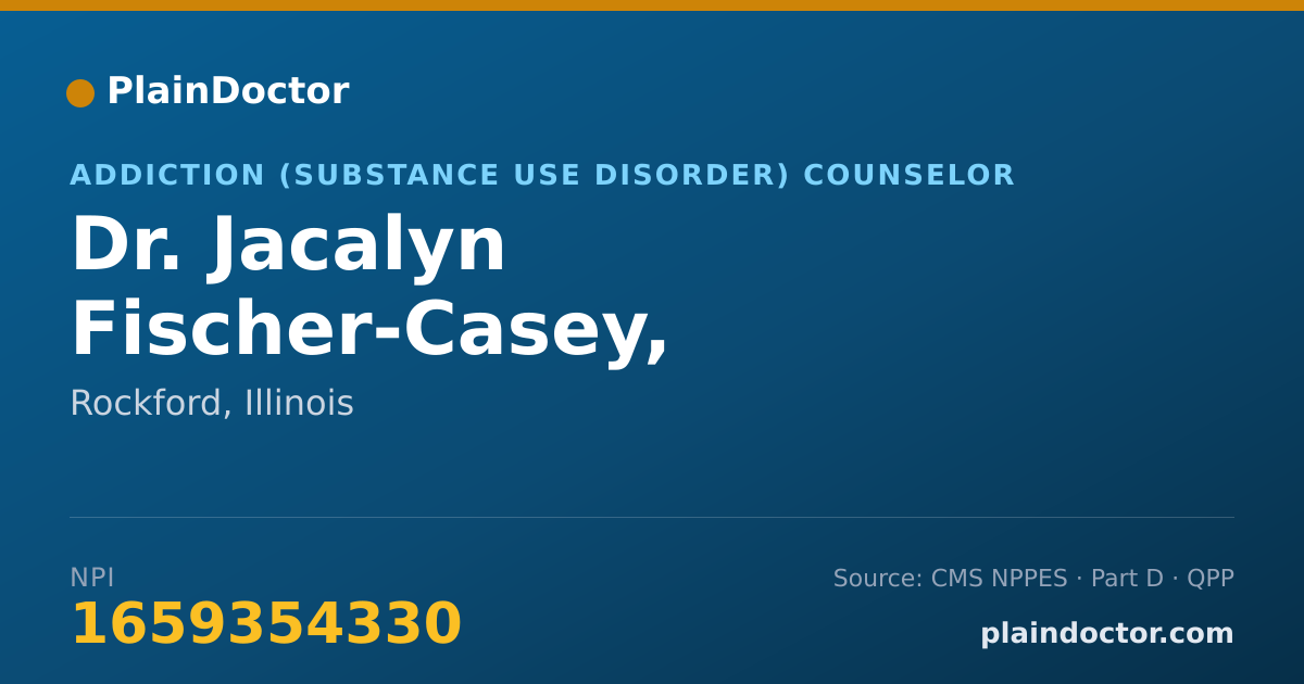Shareable card for Jacalyn Fischer-Casey, L.C.P.C. - Addiction (Substance Use Disorder) Counselor, Rockford, IL