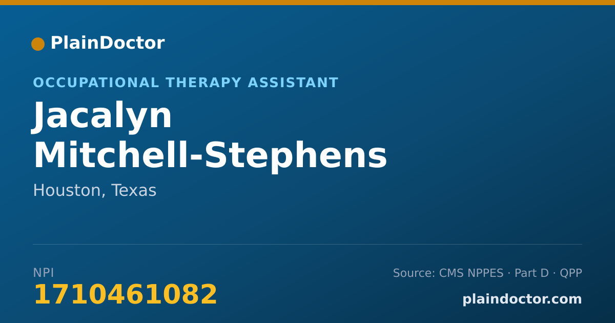 Shareable card for Jacalyn Mitchell-Stephens - Occupational Therapy Assistant, Houston, TX