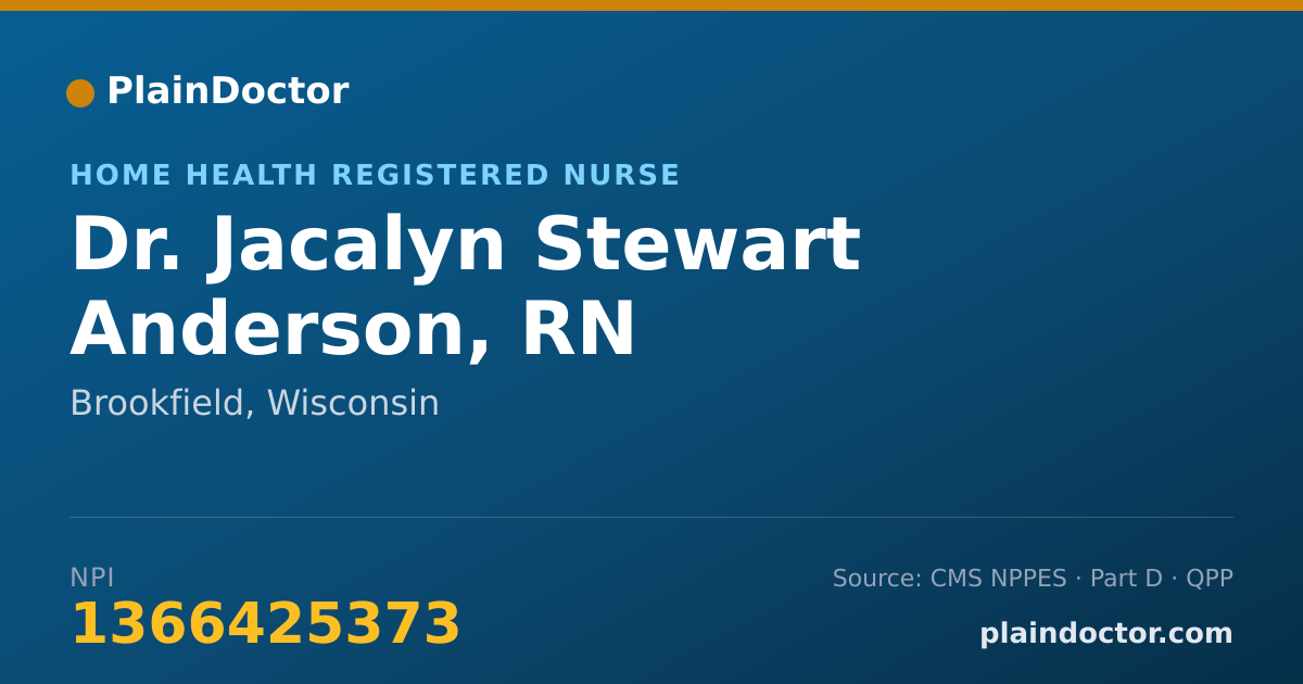 Shareable card for Jacalyn Stewart Anderson, RN - Home Health Registered Nurse, Brookfield, WI