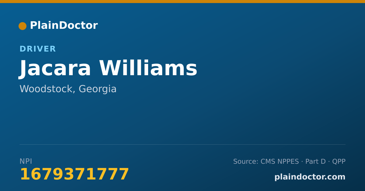 Shareable card for Jacara Williams - Driver, Woodstock, GA