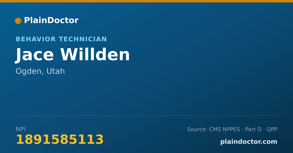 Shareable card for Jace Willden - Behavior Technician, Ogden, UT