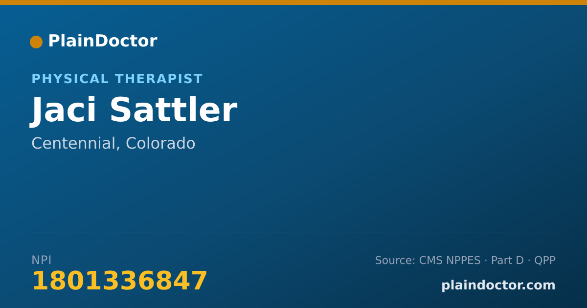 Shareable card for Jaci Sattler - Physical Therapist, Centennial, CO