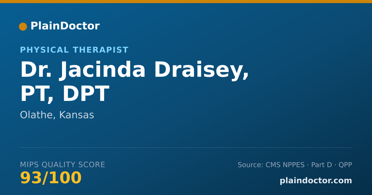 Shareable card for Jacinda Draisey, PT, DPT - Physical Therapist, Olathe, KS