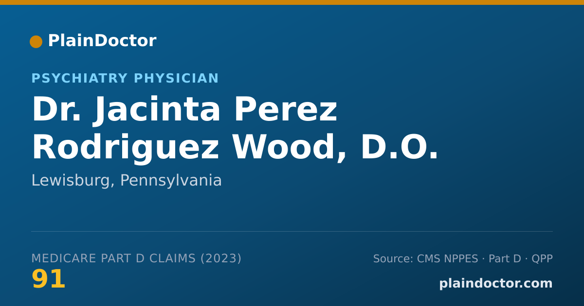 Shareable card for Jacinta Perez Rodriguez Wood, D.O. - Psychiatry Physician, Lewisburg, PA