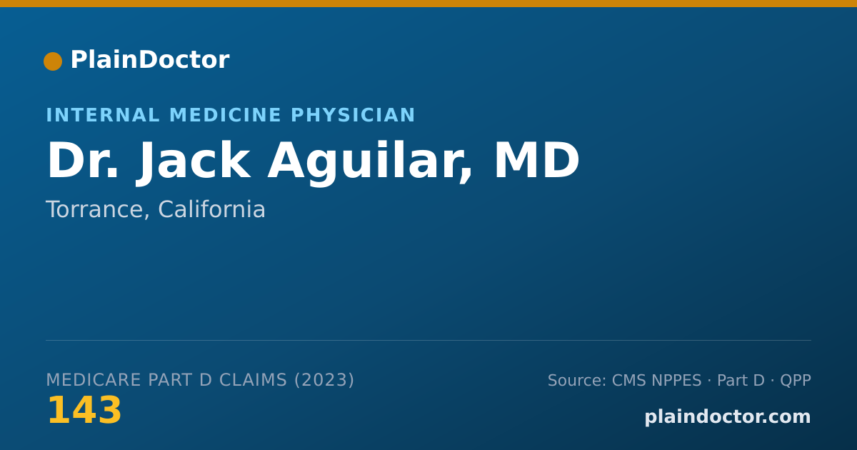Shareable card for Jack Aguilar, MD - Internal Medicine Physician, Torrance, CA