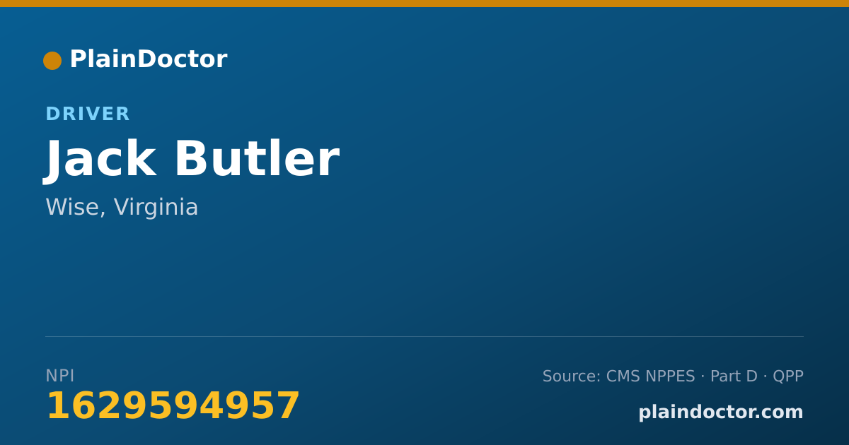 Shareable card for Jack Butler - Driver, Wise, VA