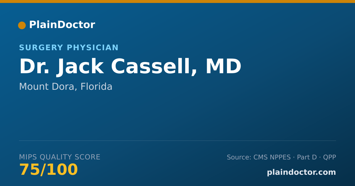Shareable card for Jack Cassell, MD - Surgery Physician, Mount Dora, FL