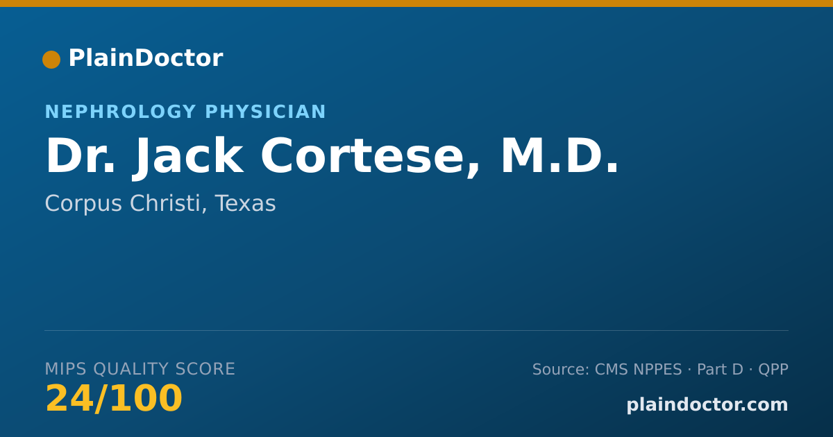 Shareable card for Jack Cortese, M.D. - Nephrology Physician, Corpus Christi, TX