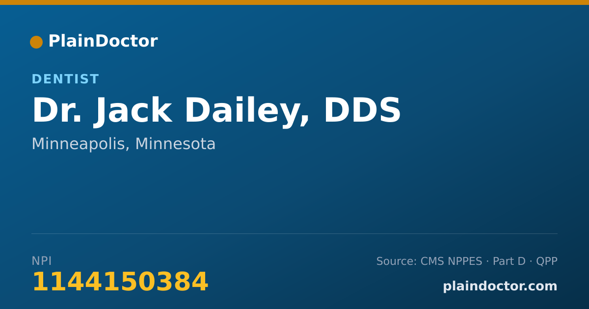 Shareable card for Jack Dailey, DDS - Dentist, Minneapolis, MN