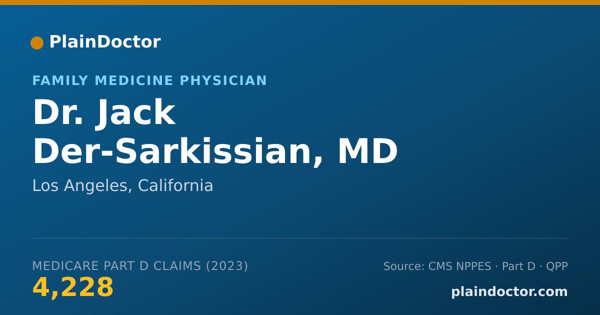 Shareable card for Jack Der-Sarkissian, MD - Family Medicine Physician, Los Angeles, CA