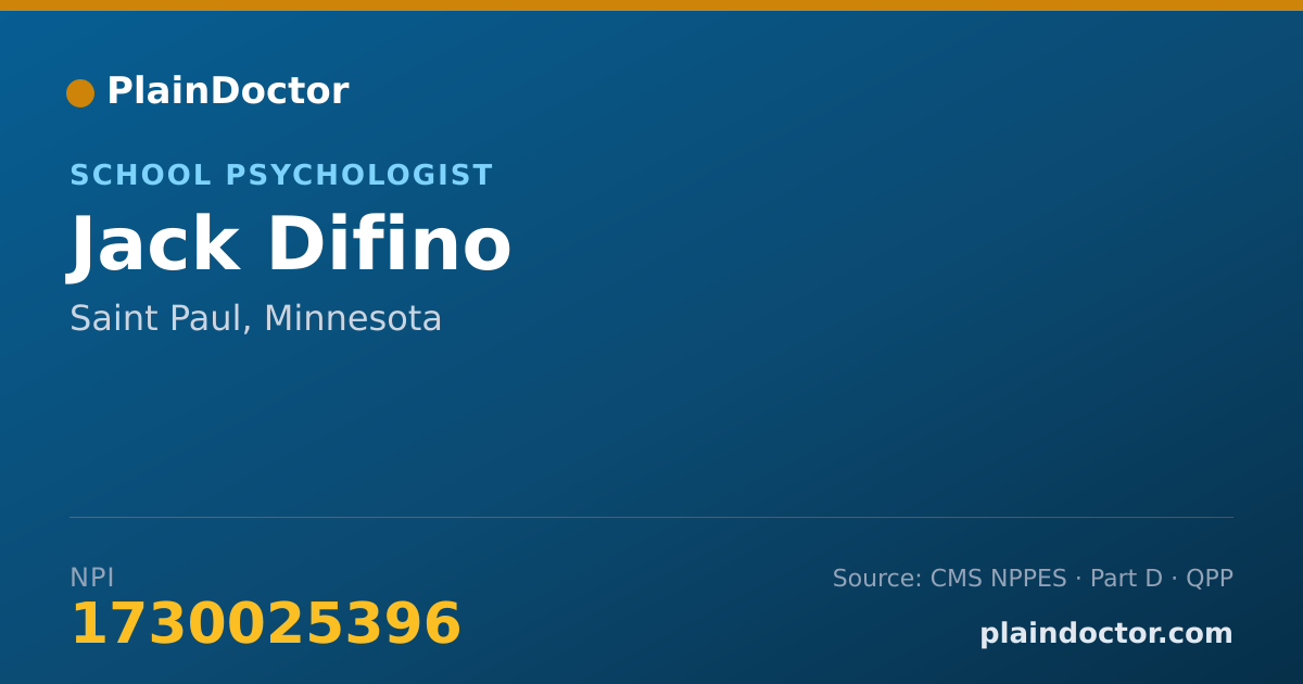 Shareable card for Jack Difino - School Psychologist, Saint Paul, MN