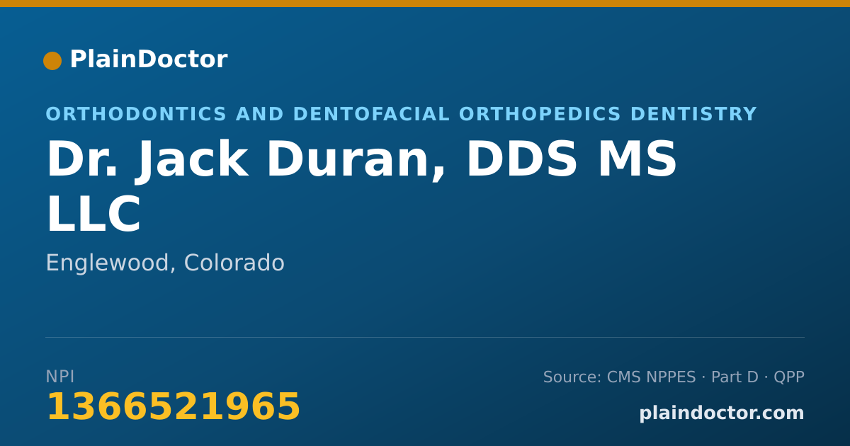 Shareable card for Jack Duran, DDS MS LLC - Orthodontics and Dentofacial Orthopedics Dentistry, Englewood, CO