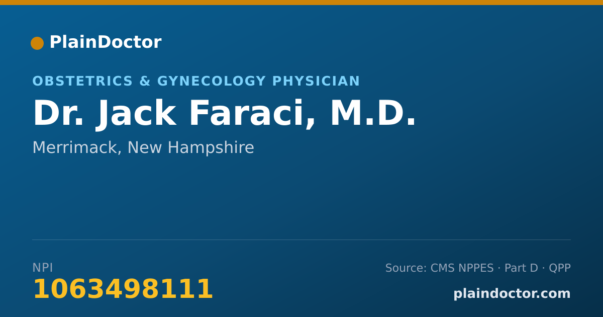 Shareable card for Jack Faraci, M.D. - Obstetrics & Gynecology Physician, Merrimack, NH