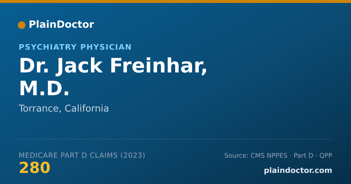 Shareable card for Jack Freinhar, M.D. - Psychiatry Physician, Torrance, CA
