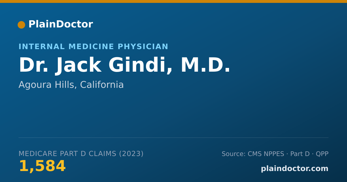 Shareable card for Jack Gindi, M.D. - Internal Medicine Physician, Agoura Hills, CA