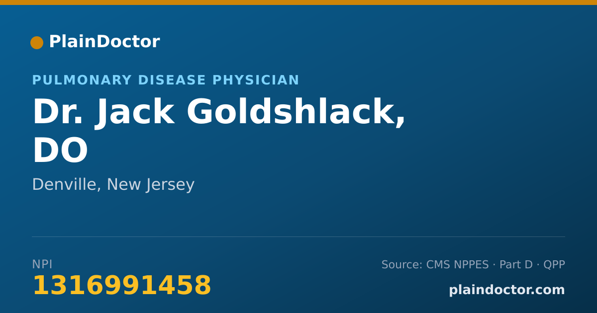 Shareable card for Jack Goldshlack, DO - Pulmonary Disease Physician, Denville, NJ