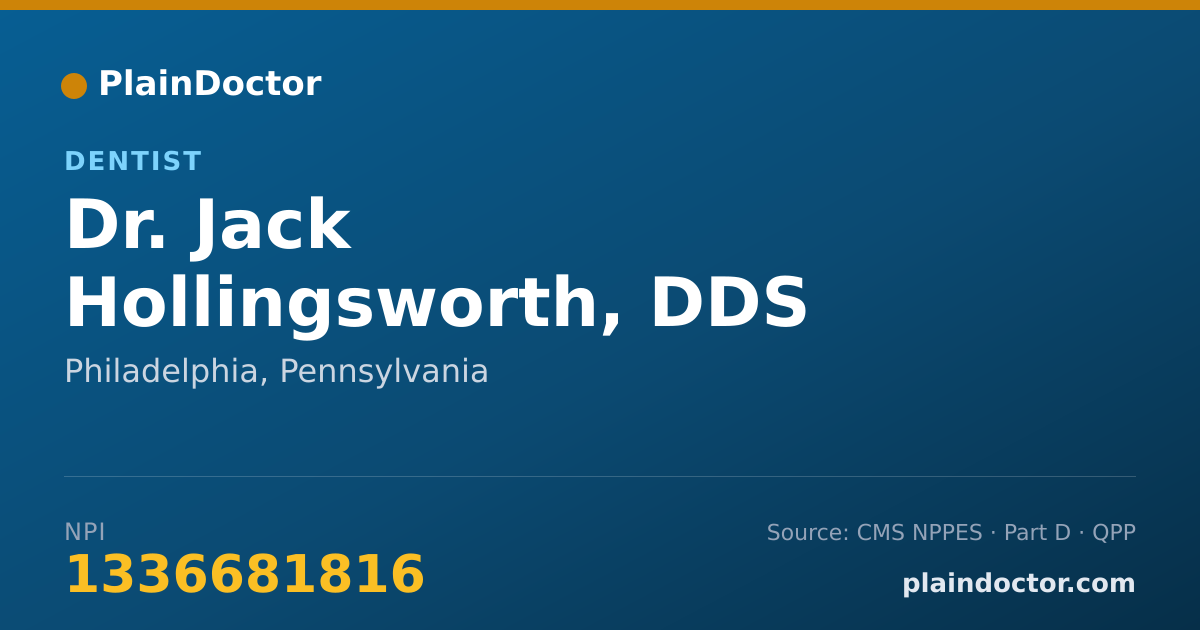 Shareable card for Jack Hollingsworth, DDS - Dentist, Philadelphia, PA