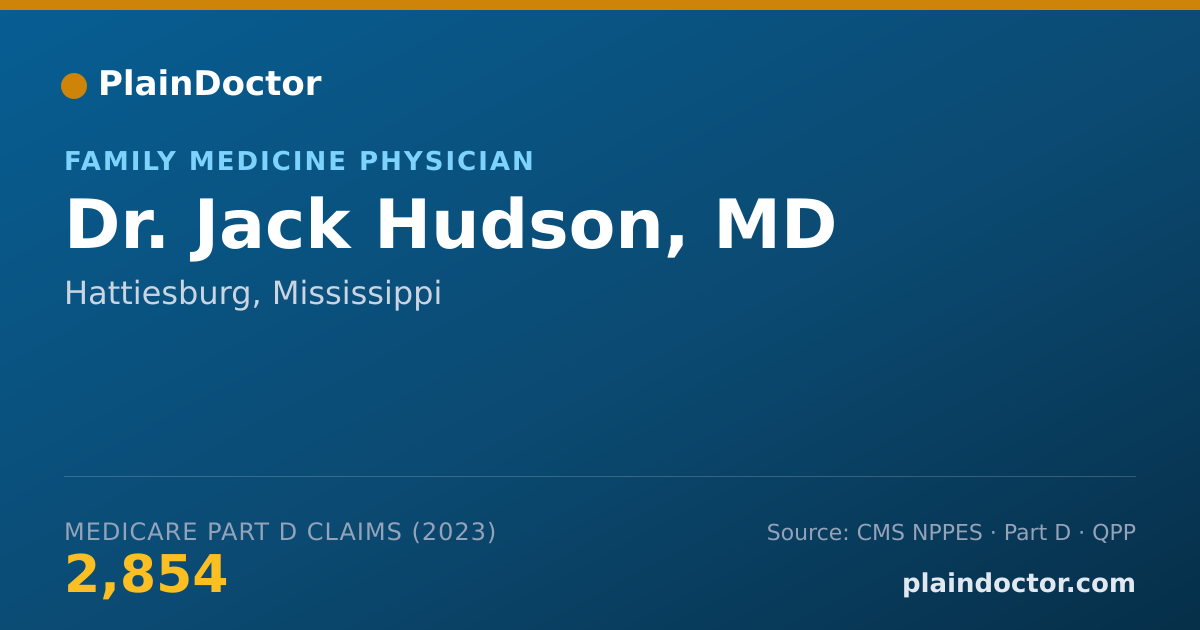 Shareable card for Jack Hudson, MD - Family Medicine Physician, Hattiesburg, MS