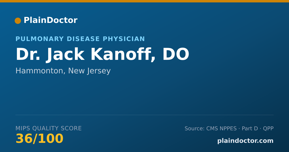 Shareable card for Jack Kanoff, DO - Pulmonary Disease Physician, Hammonton, NJ