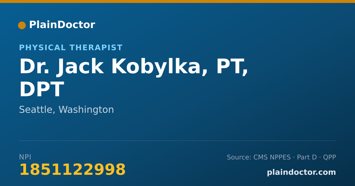 Shareable card for Jack Kobylka, PT, DPT - Physical Therapist, Seattle, WA