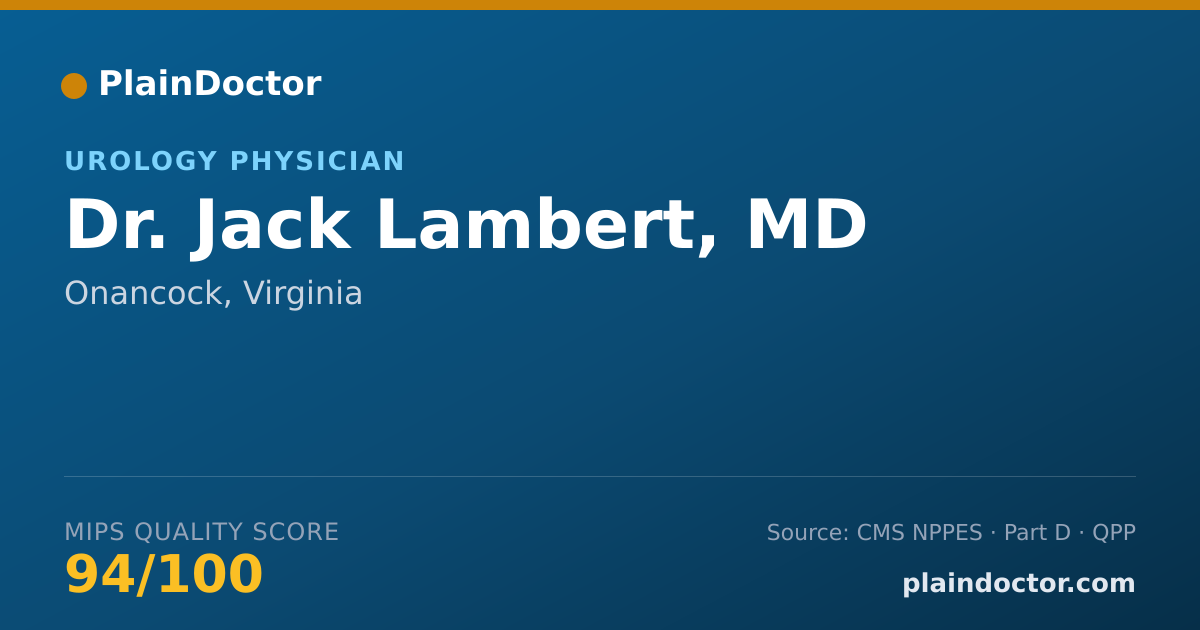 Shareable card for Jack Lambert, MD - Student in an Organized Health Care Education/Training Program, Onancock, VA