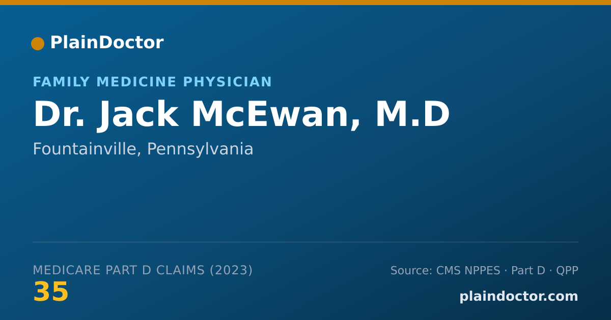 Shareable card for Jack McEwan, M.D - Family Medicine Physician, Fountainville, PA