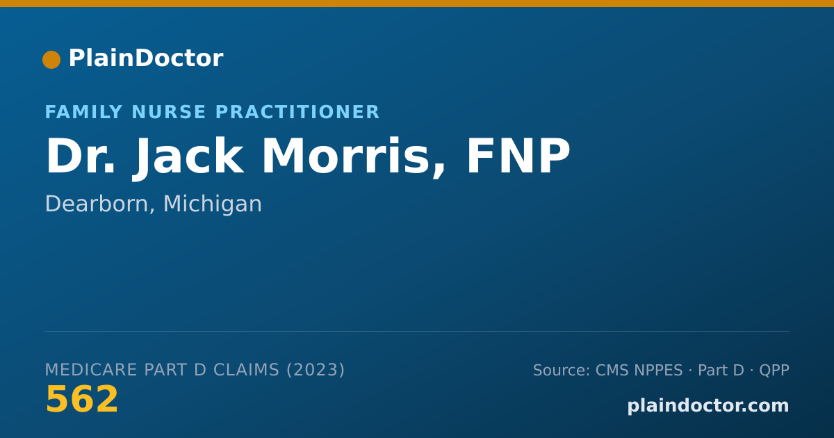 Shareable card for Jack Morris, FNP - Family Nurse Practitioner, Dearborn, MI