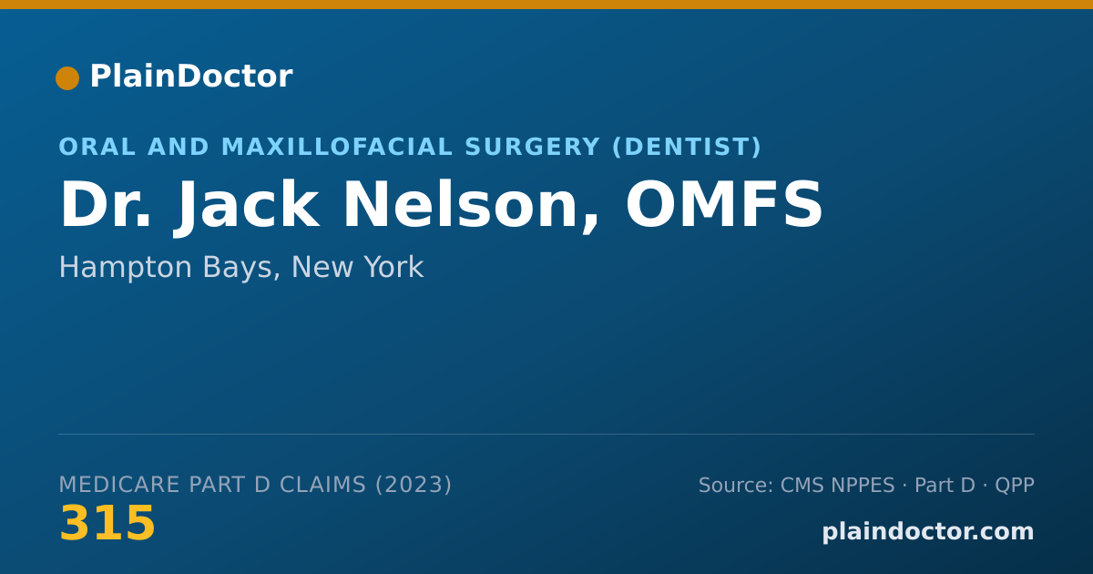 Shareable card for Jack Nelson, OMFS - Oral and Maxillofacial Surgery (Dentist), Hampton Bays, NY