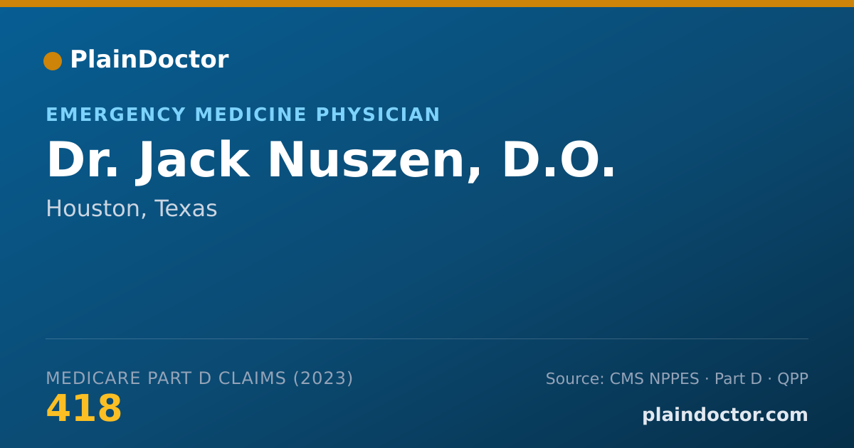 Shareable card for Jack Nuszen, D.O. - Emergency Medicine Physician, Houston, TX