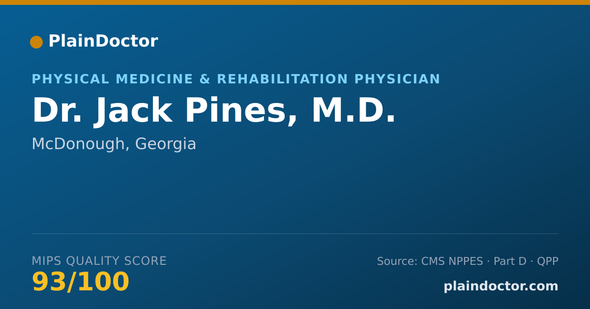 Shareable card for Jack Pines, M.D. - Physical Medicine & Rehabilitation Physician, McDonough, GA