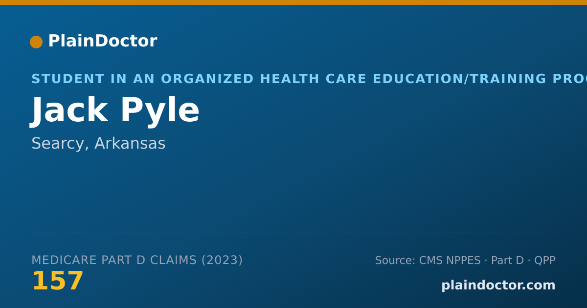 Shareable card for Jack Pyle - Student in an Organized Health Care Education/Training Program, Searcy, AR