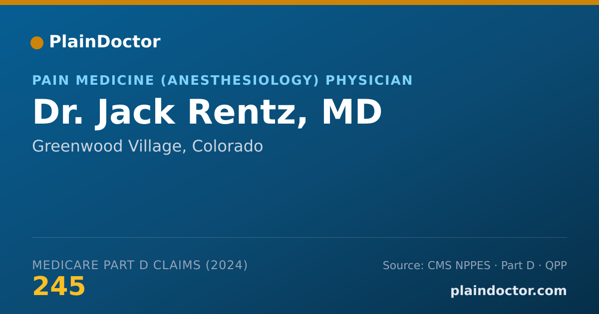 Shareable card for Jack Rentz, MD - Pain Medicine (Anesthesiology) Physician, Greenwood Village, CO
