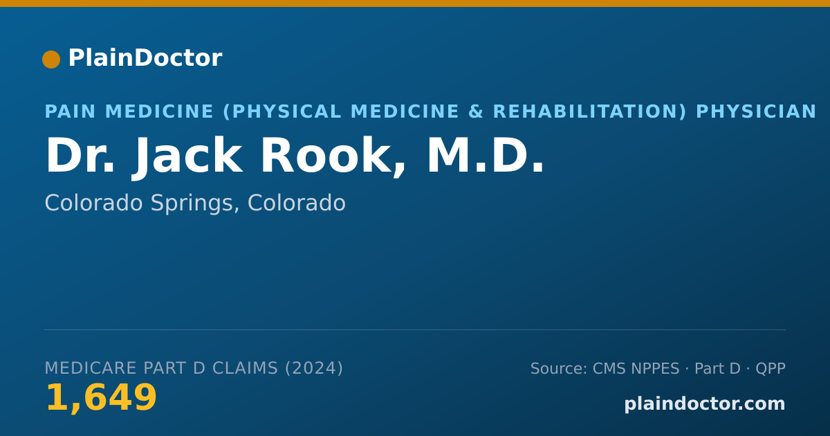 Shareable card for Jack Rook, M.D. - Pain Medicine (Physical Medicine & Rehabilitation) Physician, Colorado Springs, CO