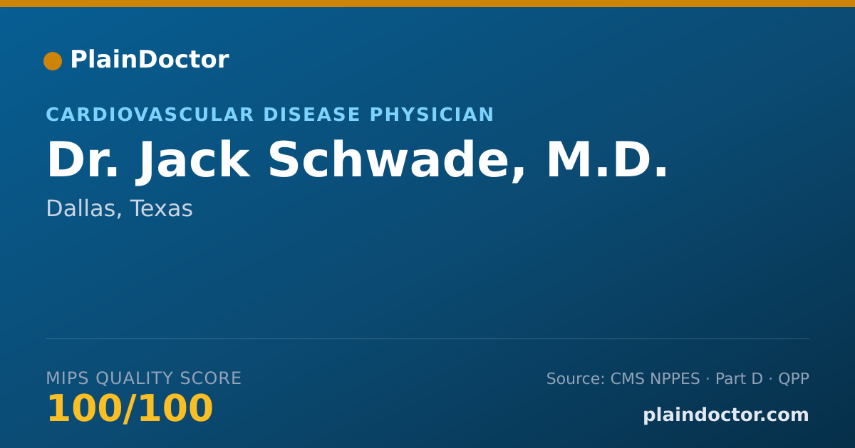 Shareable card for Jack Schwade, M.D. - Cardiovascular Disease Physician, Dallas, TX