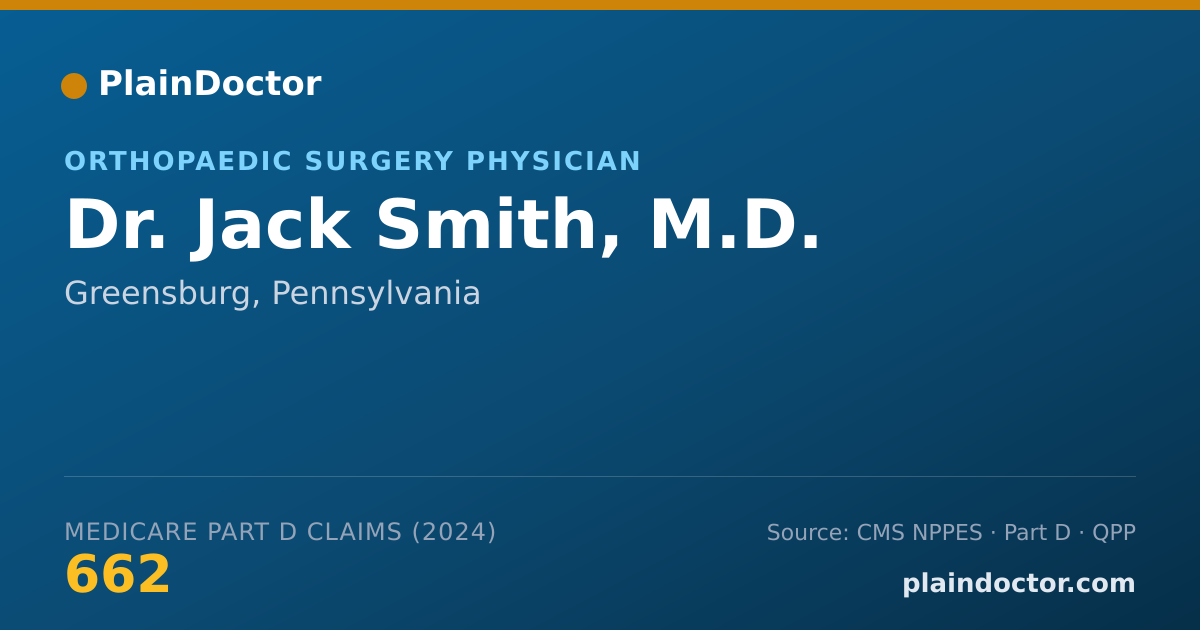Shareable card for Jack Smith, M.D. - Orthopaedic Surgery Physician, Greensburg, PA