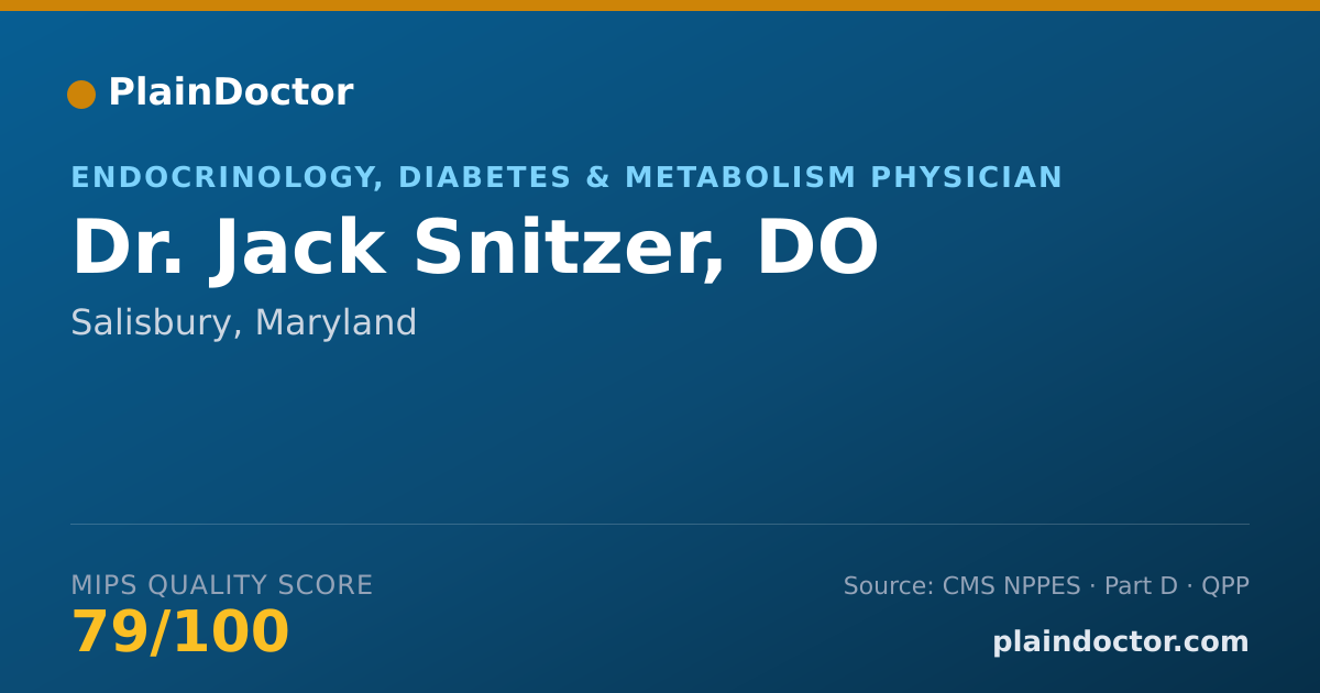 Shareable card for Jack Snitzer, DO - Endocrinology, Diabetes & Metabolism Physician, Salisbury, MD