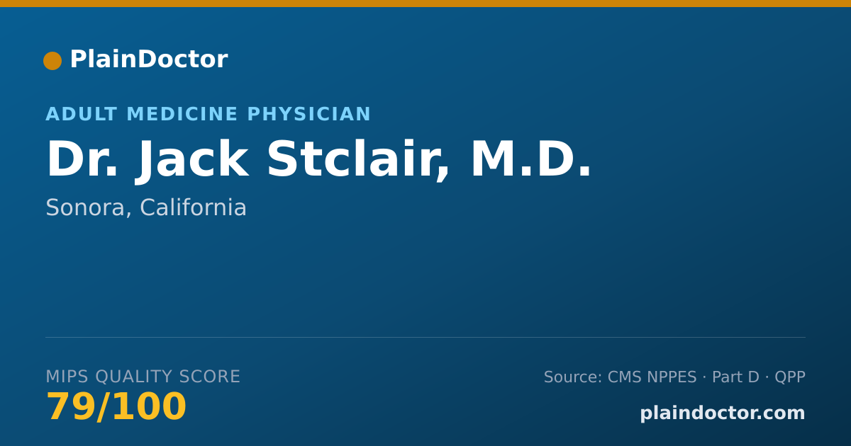 Shareable card for Jack Stclair, M.D. - Adult Medicine Physician, Sonora, CA