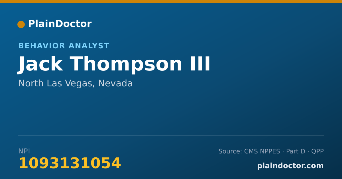 Shareable card for Jack Thompson III - Behavior Analyst, North Las Vegas, NV