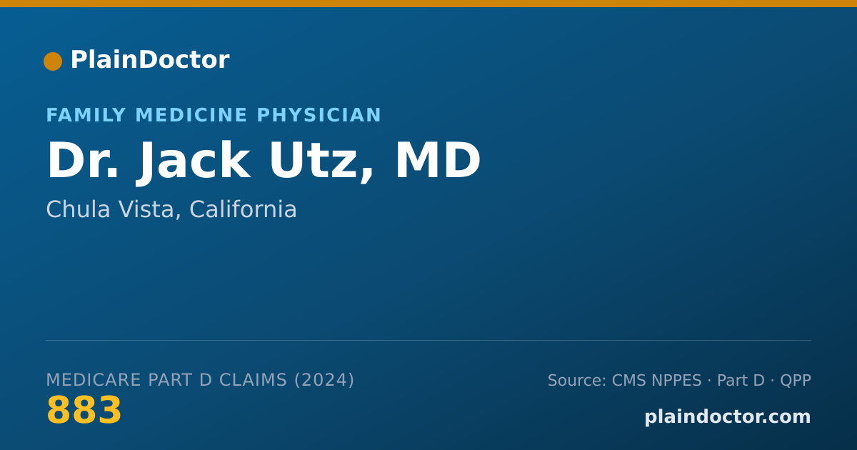 Shareable card for Jack Utz, MD - Family Medicine Physician, Chula Vista, CA