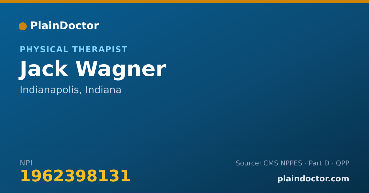Shareable card for Jack Wagner - Physical Therapist, Indianapolis, IN