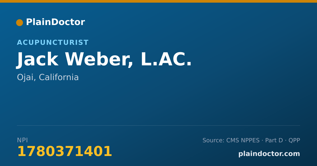 Shareable card for Jack Weber, L.AC. - Acupuncturist, Ojai, CA