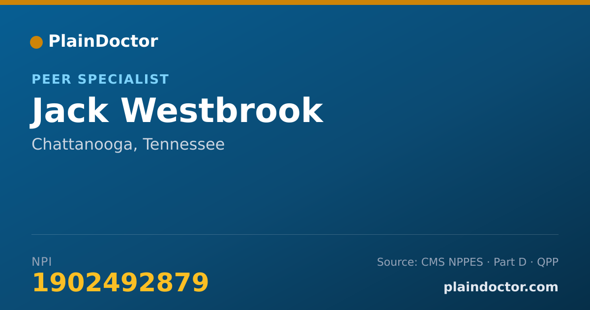 Shareable card for Jack Westbrook - Peer Specialist, Chattanooga, TN