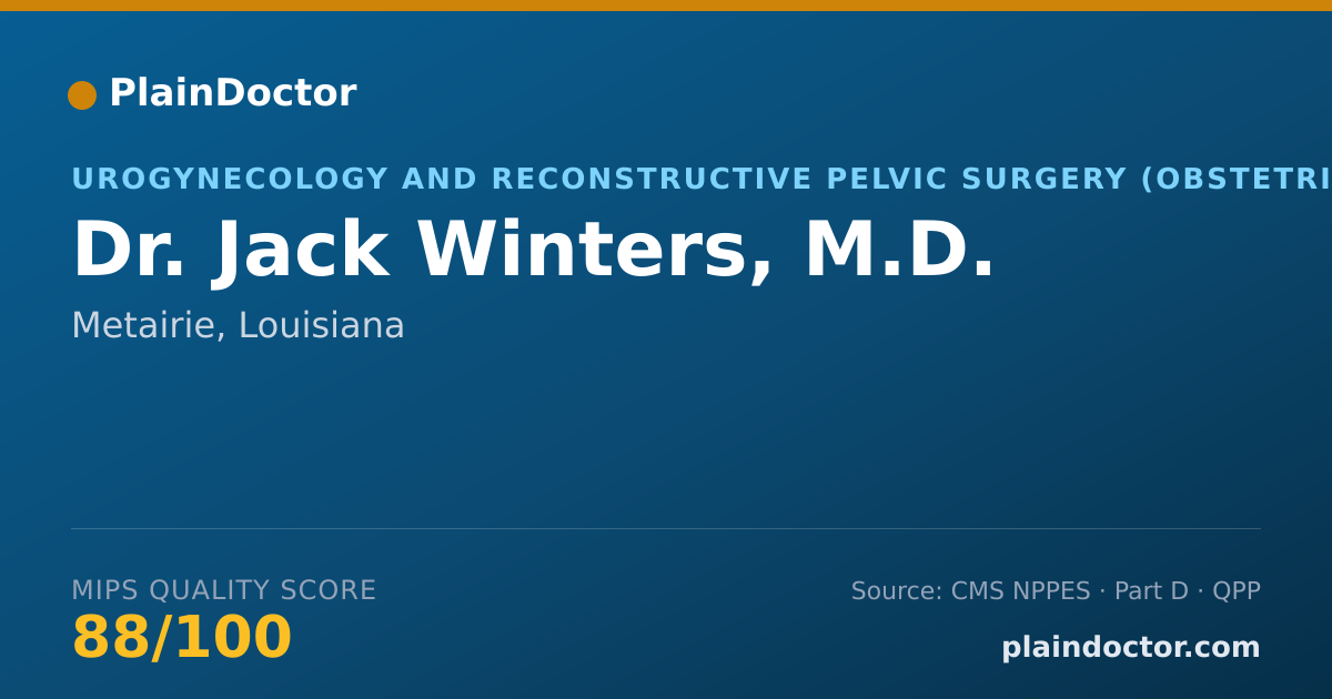 Shareable card for Jack Winters, M.D. - Urogynecology and Reconstructive Pelvic Surgery (Obstetrics & Gynecology) Physician, Metairie, LA