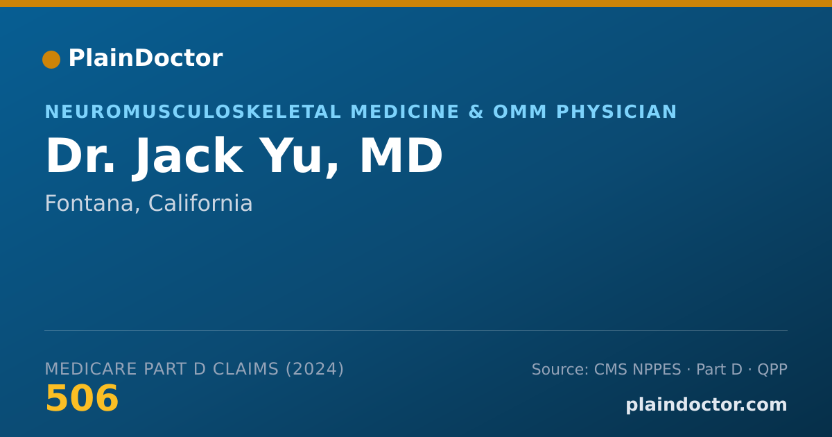 Shareable card for Jack Yu, MD - Neuromusculoskeletal Medicine & OMM Physician, Fontana, CA