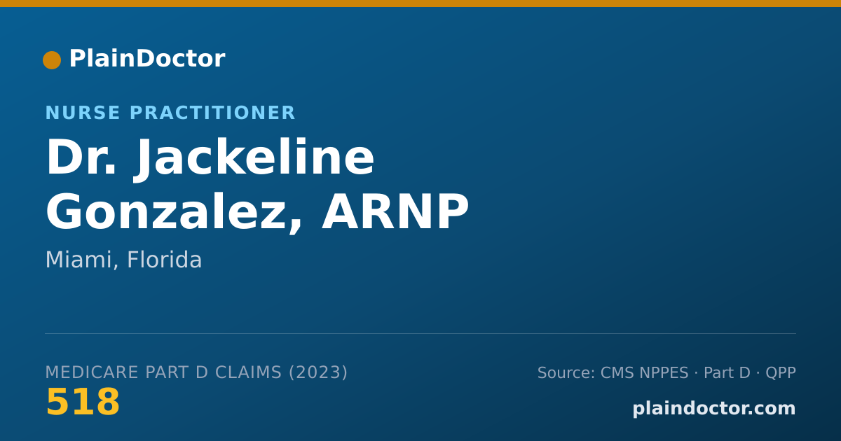 Shareable card for Jackeline Gonzalez, ARNP - Nurse Practitioner, Miami, FL