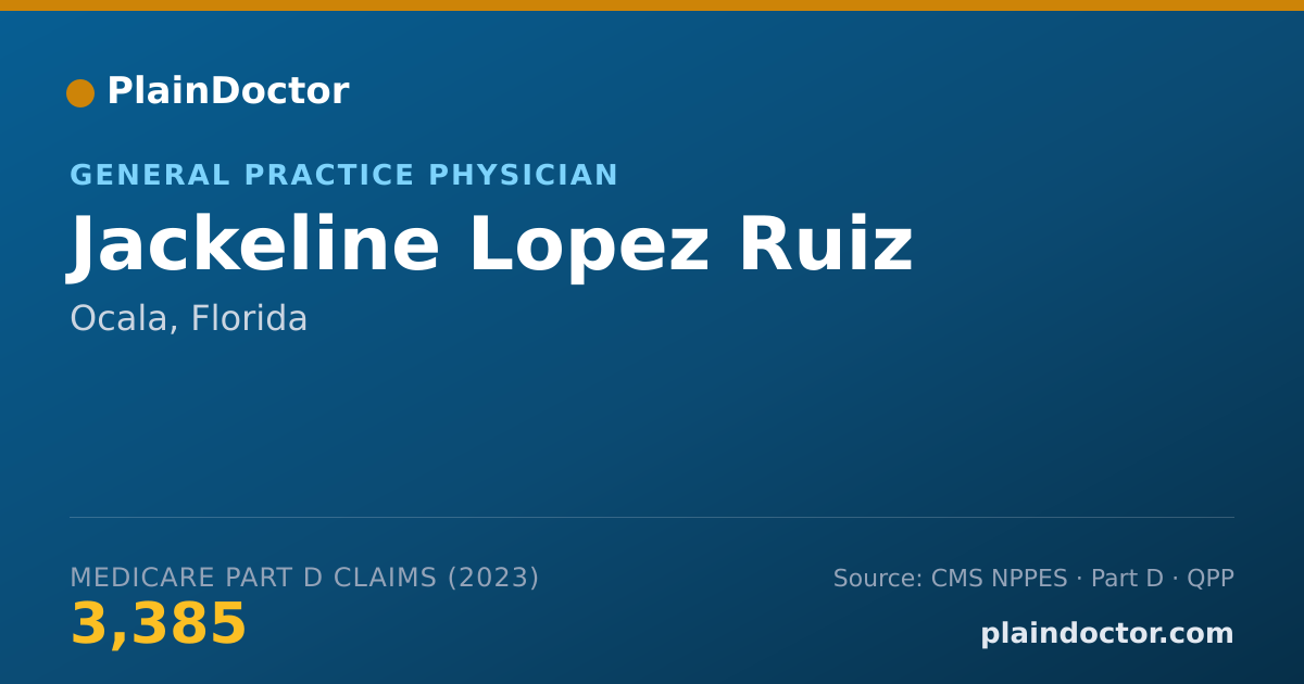 Shareable card for Jackeline Lopez Ruiz - General Practice Physician, Ocala, FL
