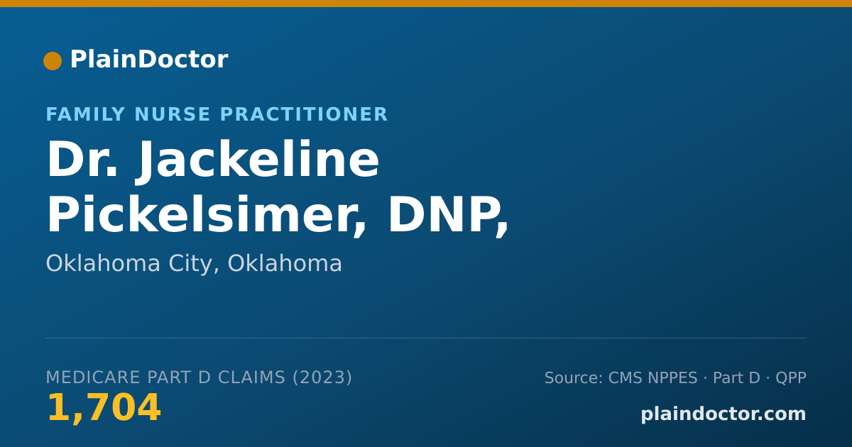 Shareable card for Jackeline Pickelsimer, DNP, APRN-CNP, FNP - Family Nurse Practitioner, Oklahoma City, OK