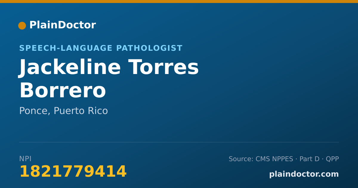 Shareable card for Jackeline Torres Borrero - Speech-Language Pathologist, Ponce, PR