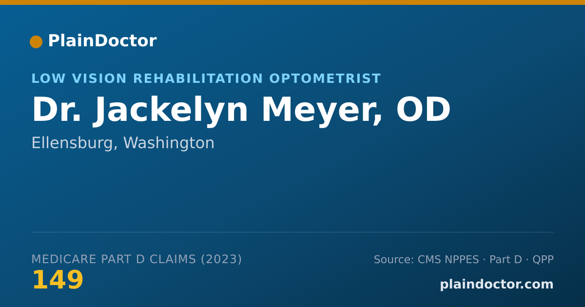 Shareable card for Jackelyn Meyer, OD - Low Vision Rehabilitation Optometrist, Ellensburg, WA